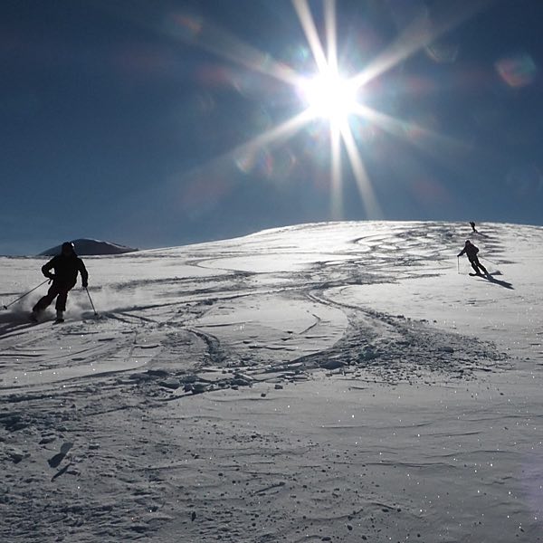 At the top